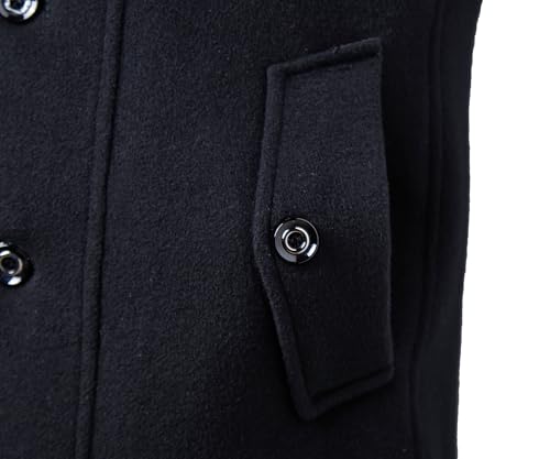 Image of APTRO Men's Pea Coat Wool Jacket Windbreaker Single Breasted Winter Coat