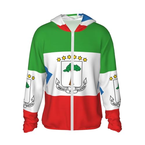 Veste de soleil UPF 50+ drapeau Guinée équatoriale pour homme et femme