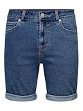 ONLY & SONS Pantalones Cortos de Mezclilla para Hombre, Azul, S