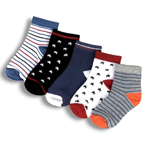 Image of Kid's Socks for Boys and Girls - Made with Soft & Breathable Cotton with Antibacterial Wash, Pack Of 5, Suitable for all day long use