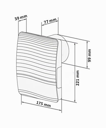 SKS24 Badlüfter Automatic Shutter TH - flüsterleiser Betrieb dank kugelgelagertem Motor, mit Innenverschluss