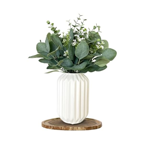   Artificial-Eucalyptus-Decor-in-White-Ceramic-Vase-Realistic-Faux-Plants-Indoor-Tabletop-Fake-Potted-Plants-for-Bedroom-Decor-Small-Fake-Plants-for-Desk-Office-Fake-Plants-for-Bathroom-Shelves