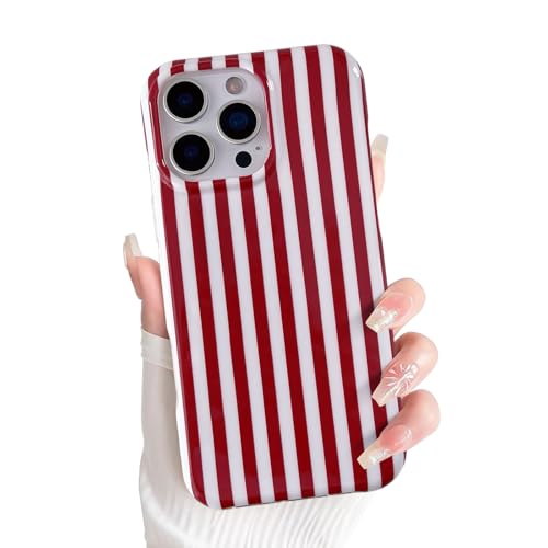 Coque iPhone 16 Pro MagSafe EYZUTAK housse protection mince à rayures bordeaux