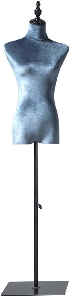 Female Mannequin Torso Body Dress Form with Black Metal Stand, Adjustable Height Pinnable Model for Pants Clothing Dress Display Interesting，Purple-S