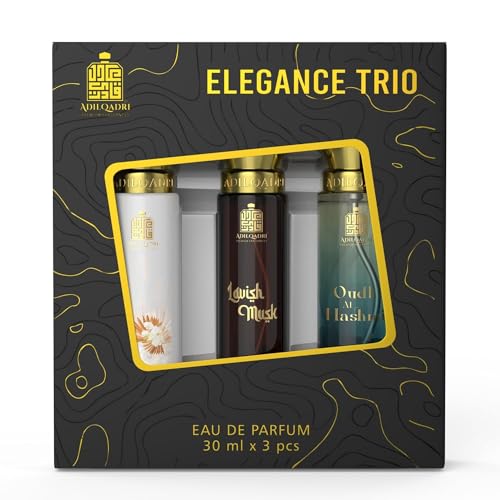 Generic Adil-qadri Elegance Trio Luxury Perfume Set | Gift Set For Men & Women (3 x 30 ML) | Long Lasting Scents Of Sweet, Musky & Fruity Notes