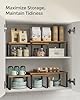 SONGMICS Cabinet Organizer Shelf, Set of 4 Kitchen Counter Shelves, Kitchen Storage, Spice Rack, Stackable, Expandable, Metal and Engineered Wood, Ink Black and Rustic Brown UKCS022X01 #5