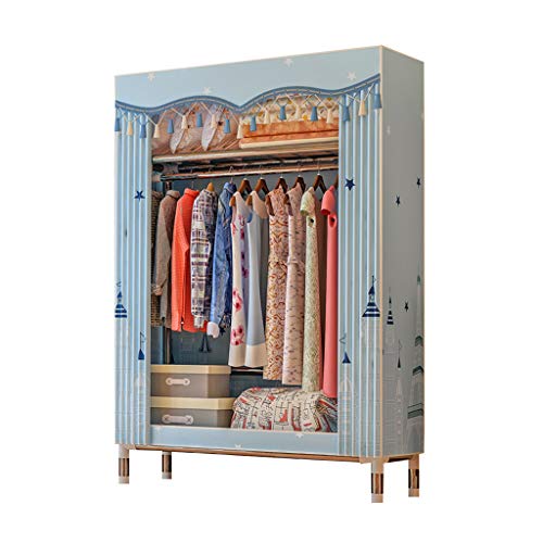 Foldable Closets guardarropa,Armario de Ropa de Tela,con Marco de Metal y Cubierta no Tejida a Prueba de Polvo, 84 * 46 * 172 cm, Cinco Colores están Disponibles Cover