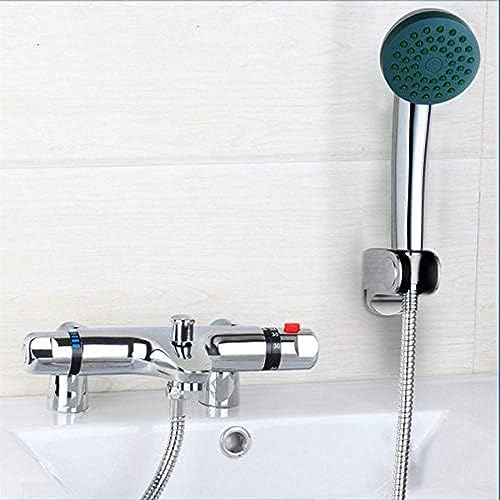 Mitigeur de douche thermostatique sur pont en laiton massif chromé