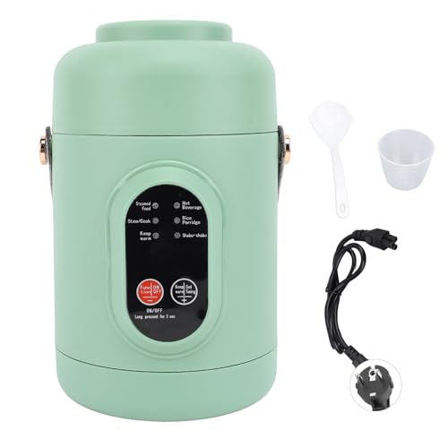 HEEPDD Olla Eléctrica Portátil, Mini Cocina Multifuncional de 500 W con Diseño de Fácil y Temporizador de 12 Horas, para Viajes, Camping, Oficina, Hotel, Cocina, Sopa, Arroz (Enchufe europeo 220V)