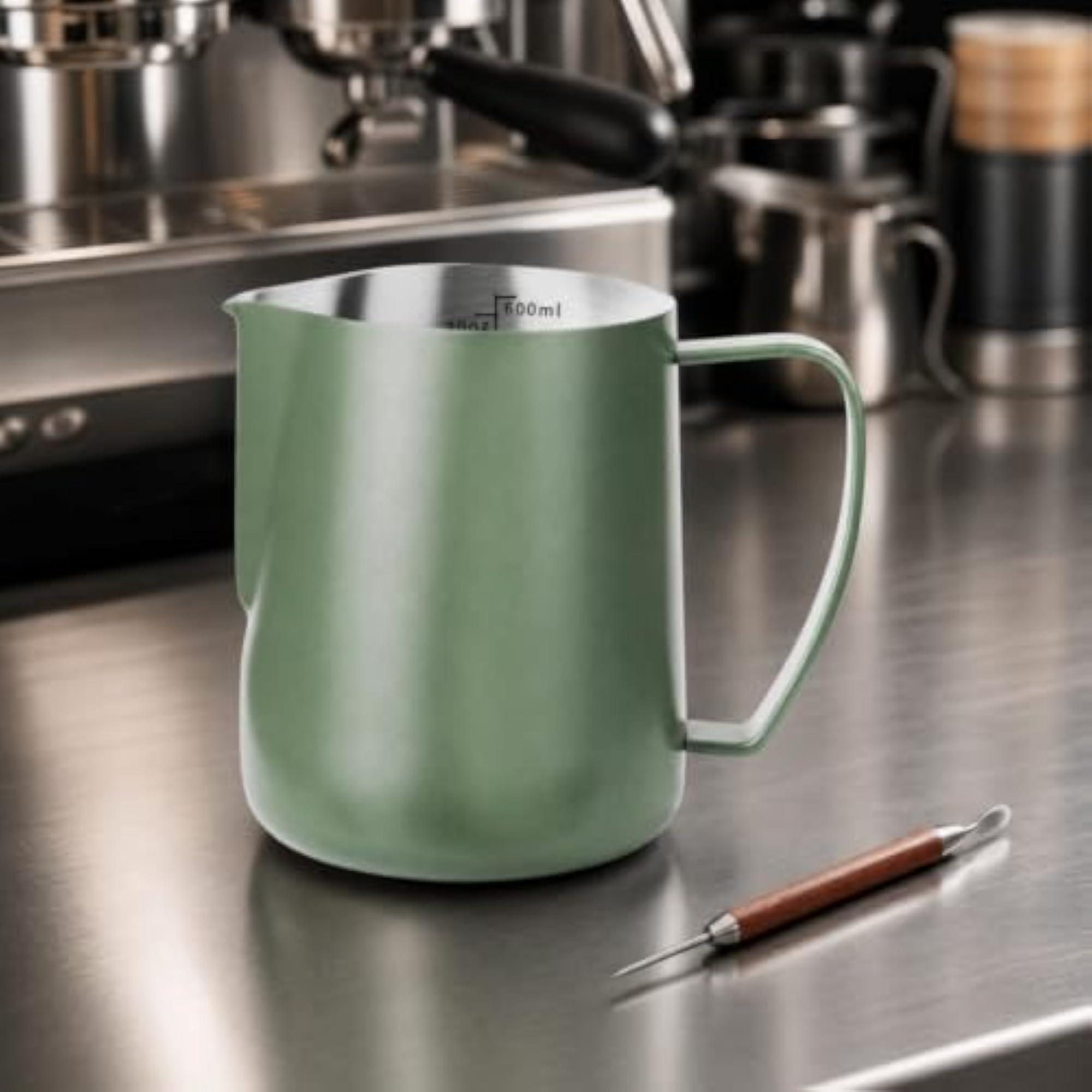 Ergonomic Handle Stainless Steel Milk Frothing Pitcher