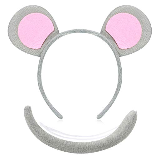 PcvGef Maus Kostüm 4-teiliges Set - Mit Ohren, Fliege, Nase Und Schwanz Für Karneval