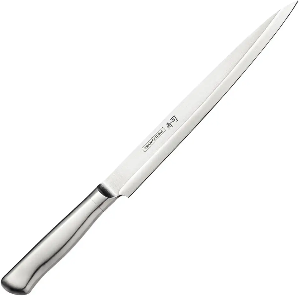 Faca Yanagiba Tramontina Sushi Diamond Com Lâmina E Cabo Em Aço Inox 9" Tramontina Inox