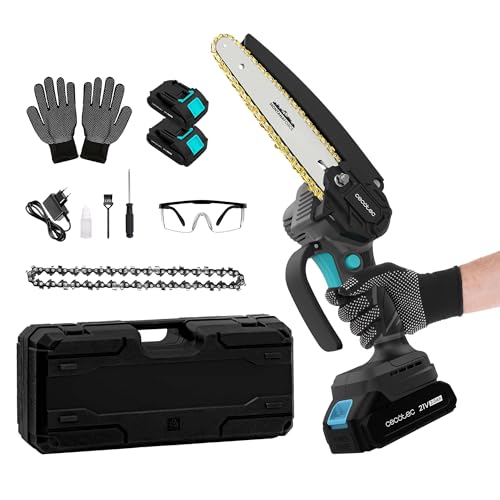 Cecotec Sierra de Podar 6" a Batería 21V MontanaForce 6000 Hand. 700W, Velocidad 24500rpm, Engrasador a Botón, Incluye 2 Baterías Nexus, Maletín, Cadena de Repuesto y Accesorios