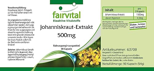 Johanniskraut Kapseln von Fairvital – hochdosiert mit 500mg
