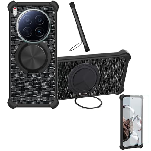�Ή� Tecno Camon 40 Premier 5g �P�[�X Phone Case [1�� 9H+�d�x���� �K���X�t�B����][360°��]���X�^���h�A�}�O�l�b�g��]CX-11-HEI