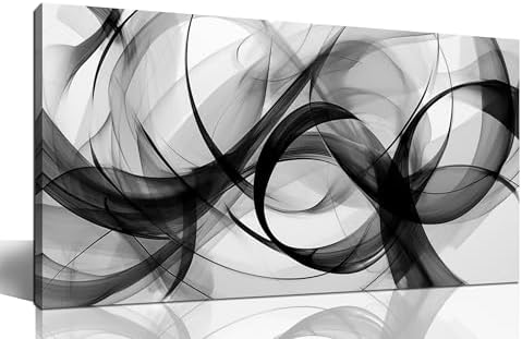 AUUZAIUA Black and White Abstract Wall Art for Living Room Modern...