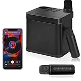 Elyblo karaoke caixa de som com microfone karaoke com 2 microfone