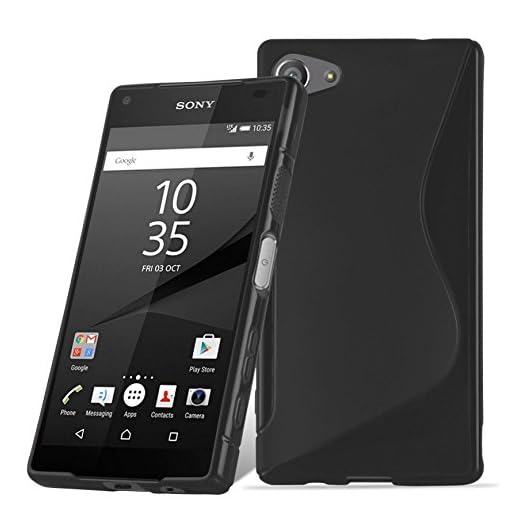 Cadorabo DE-105587 Sony Xperia Z5 COMPACT mobilfodral av flexibel TPU silikon i S-Line design svart
