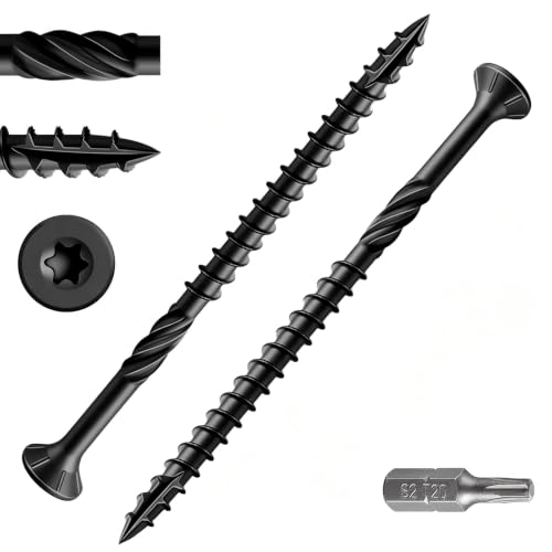 Wensilon #14 * 4" Black Deck Screws 184pcs 5lbs 6.3x100mm Lag Screws
