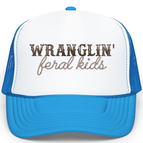 Image of Olive Loves Apple Wranglin' Feral Kids Trucker Hat for Mom and Dad Funny Western Style Cap for Women and Men