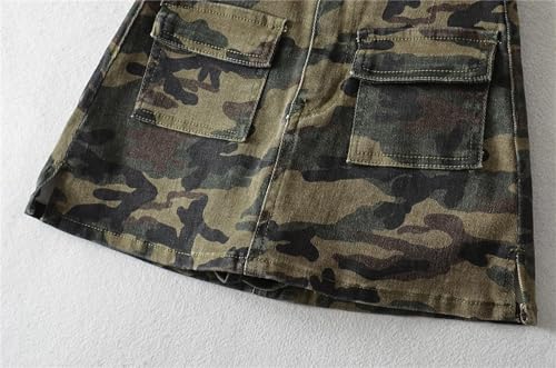 Y2k Camo Cargo Skirt for Women- Athletic Mini Skirt with Pocket, A Line Bodycon Skirt Slim Fit Mini Streetwear3