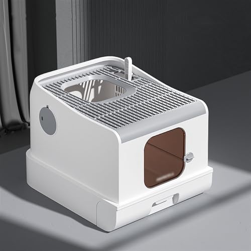 Arenero para gatos cerrado con bandeja extra grande miniatura 7