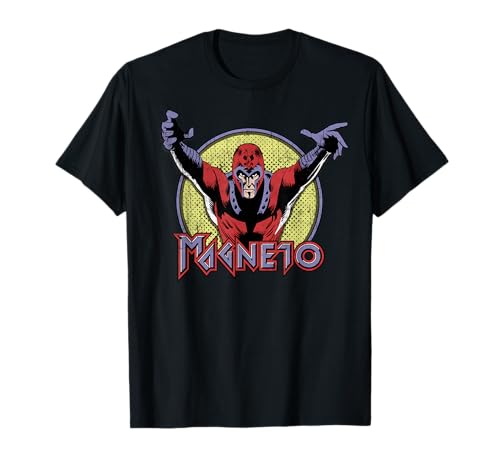 T-shirt Magneto Marvel X-Men style rétro vintage en coton col rond pour fan de comics