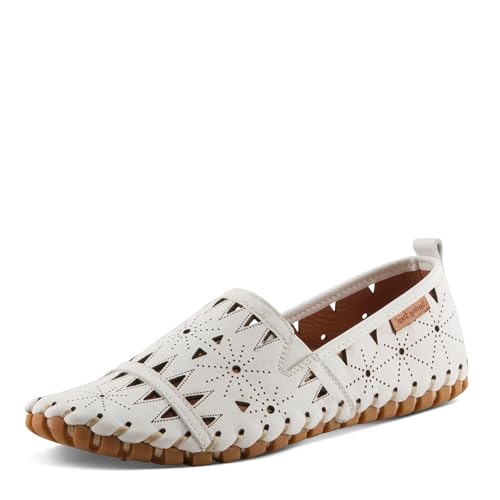 Image of Spring Step Women's Leather Fusaro Loafer Shoe | Comfortable Slip-On Shoes with Rubber Outsole | Ladies Casual Walking Driving Loafers for Work | Leather loafer with V-shaped stretch goring, round toe design, soft lining and flexible rubber outsole.