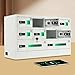 10 Slots Cell Mobile Phone Steel Locker with Combination Lock, Cellphone Charging Station with 3 in 1 Charging Ports for Most Phones, Cellphone Locker for Schools, Conference Rooms, and Offices