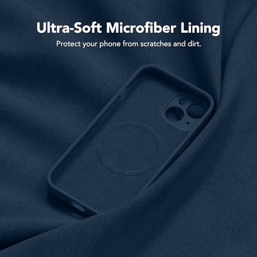 Image of Magnetic for iPhone 13 Case, Compatible with MagSafe, [Full Camera Protection][Screen Protector] Silicone Shockproof Protective Phone Case for iPhone 13 6.1 inch, Cobalt Blue