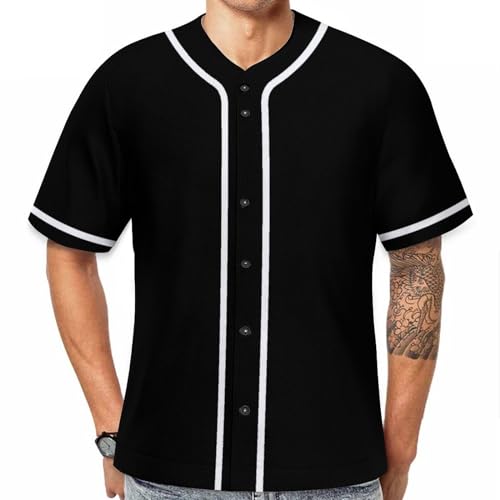 Laidiuy Camisa de beisebol lisa para homens e mulheres, simples, casual, beisebol, manga curta, abot