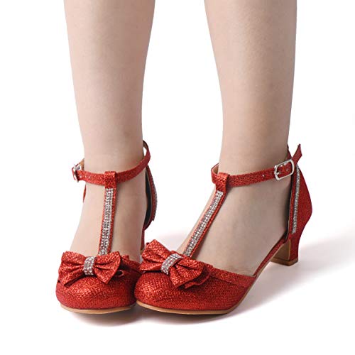 Image of Nova Utopia Toddler Little Girls Low Medium Heel Dress Sandal Flower Girl Shoes (size 9-4)