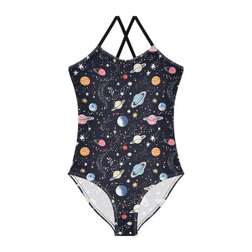 Girls 1-Piecing Swimsuits Toddler Bathing Suit Girl Toddler Swim Suits for Girls Beach Swimwear Starry Night Star Sun Moon