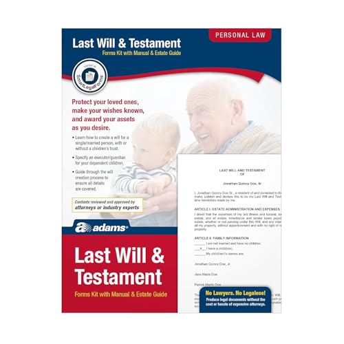 Adams Last Will and Testament Kit, Forms and Instructions, Includes CD (K307)