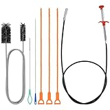 7 Stück Abflussreiniger Spirale - Rohrreinigungsspirale, Doppelkopf-Rohrreinigungsbürste, Flexible Abflussbürste Krallengreifer, Edelstahl-Kanalreiniger, für Waschbecken Abwasserkanäle Toilette Küche