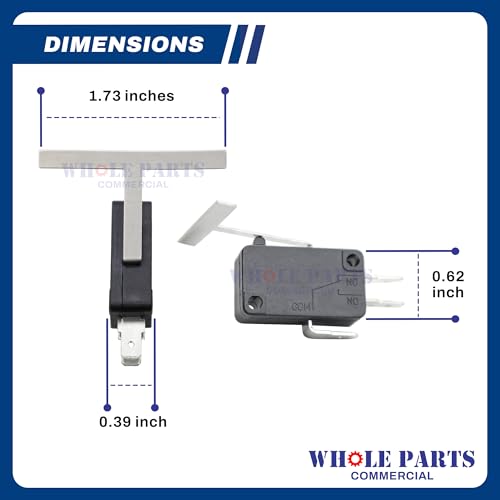 Interrupteur de limite de bac à glace Whole Parts Commercial Ice Machine Part# 9101124-02 (V3L-776-D8) - Remplacement et compatible avec certaines machines à glace Ice-O-Matic