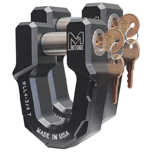 M1 Store 71514, D Ring Shackle, Anodized Aluminum Redeemer Shackle With Infiniterule Security Locking Pin, Heavy-Duty Locking Ring For Use With Tow Strap For Off-Road Vehicle Recovery, Black, 2 Pack #TOP1