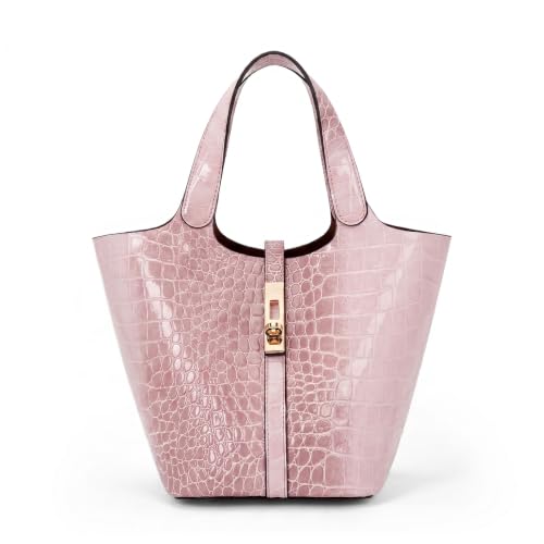 Image of Tote Bag for Women Vegan Leather Bucket Purse for Women Top Handle Handbag Shoulder Bag with Detachable Small Purse