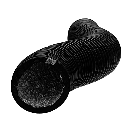 Vent Systems Ø160mm 3m Schwarz Lang Aluminium Abluftschlauch – Luftschlauch ist Flexibel, PVC, Wärmeisolierung – Universell Flex-Schlauch für Heizung, Klimaanlage, Trockner, Belüftungssystem