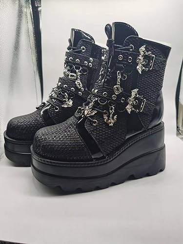 Ulalaza Women Mary Jane Dress Pumps Lolita Shoes Cute Platform Gothic Double Ankle Strap Round Toe Chunky Heel Uniform Pumps Shoes Perfect for School Party Business Work Dance Date Night Club3