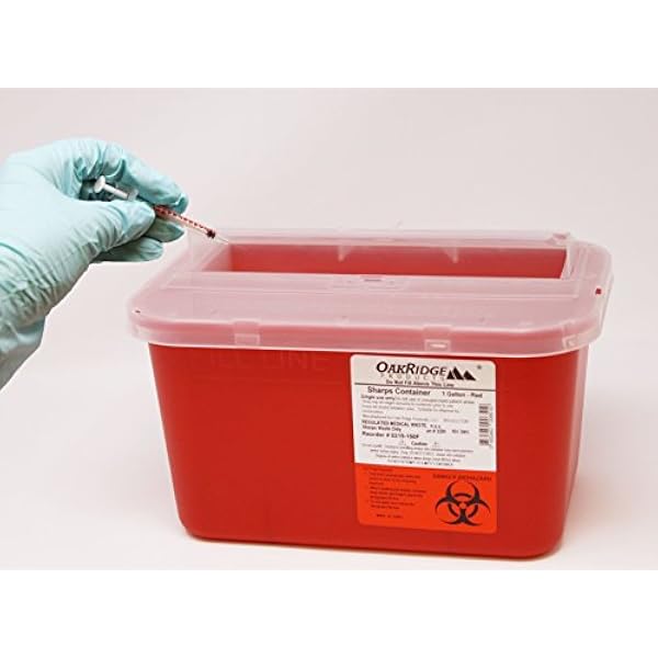 OakRidge Products Un galón de los sostenidos Contenedores con Aumento de la tapa (3 unidades) MEDIO rojo