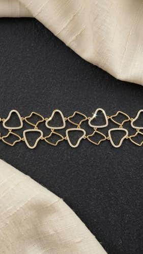 Image of Irregular Link Statement Bracelet | 18K Gold Toned High-Fashion Wristwear | Waterproof Daily Wear Old Money Style Bracelet for Her
