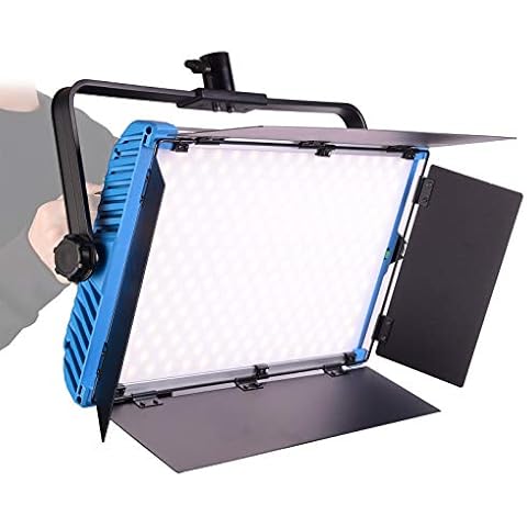 Led Panel Light for Video and Photography,DF DIGITALFOTO Helios Dimmable Bi-Color 3200K-5500K YouTube Lighting CRI95+ 100W Studio and Stage Lights,Builting DMX System and Barndoor Cover
