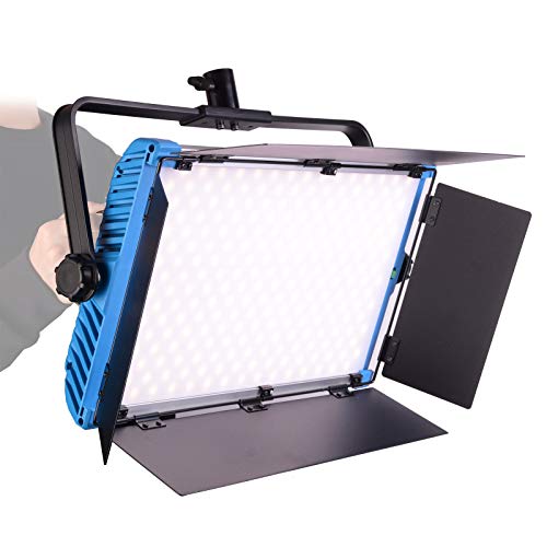 Led Panel Light for Video and Photography,DF DIGITALFOTO Helios Dimmable Bi-Color 3200K-5500K YouTube Lighting CRI95+ 100W Studio and Stage Lights,Builting DMX System and Barndoor