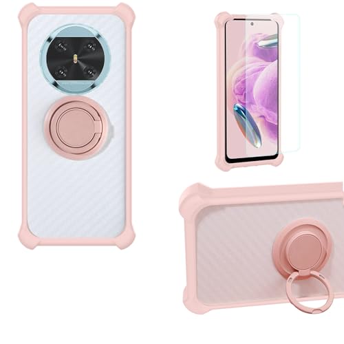 jioeuinly Case Compatible for Cubot X90 Phone Case Cover PC backplane + Silicone Soft Frame Cover [360 Metal Ring, Magnetic Car Mount] CSKB-Fen