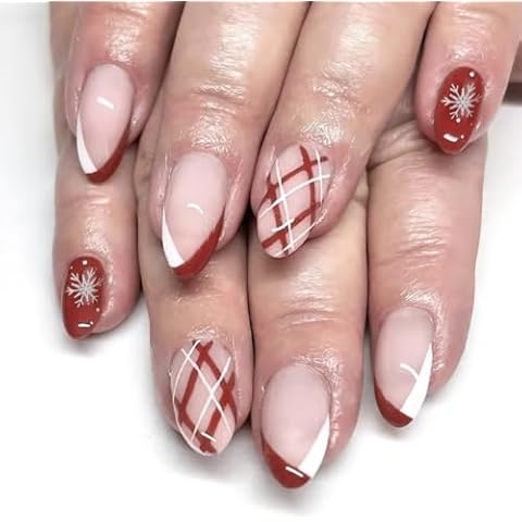 Christmas Press on Nails Short Cover