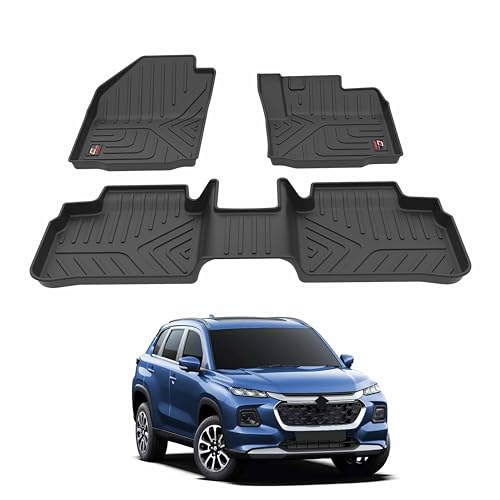 Image of GFX Rubber Car Mat Life Long Mat Compatible For Grand Vitara /Urban Cruiser /Hyryder 2022 Onwards (Black)