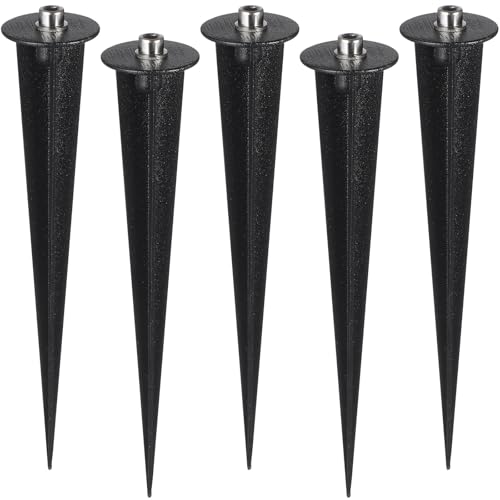 GLEAVI Estacas de Tierra de Repuesto para Luz Solar, 8 Piezas de Aluminio Negro, Accesorios Ligeros para Iluminación Paisajística Exterior, Aptas para Jardín, Patio y Césped
