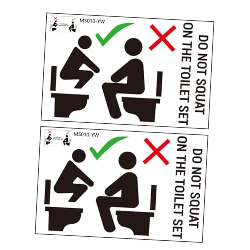ABOOFAN 2fogli Segnali Di Avvertimento Per Wc Adesivi Murali Per Bagno Adesivi Per Wc Per Segnali Di Avvertimento Murali Per Bagno