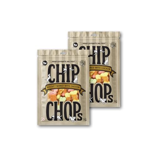 Image of Chip Chops All Life Stages Biscuit Twined with Chicken Dog Treat - Healthy, Digestible Snack for All Dog Breeds - Rich in Protein, Perfect for Training & Snacking - Pack of 2,140g Each